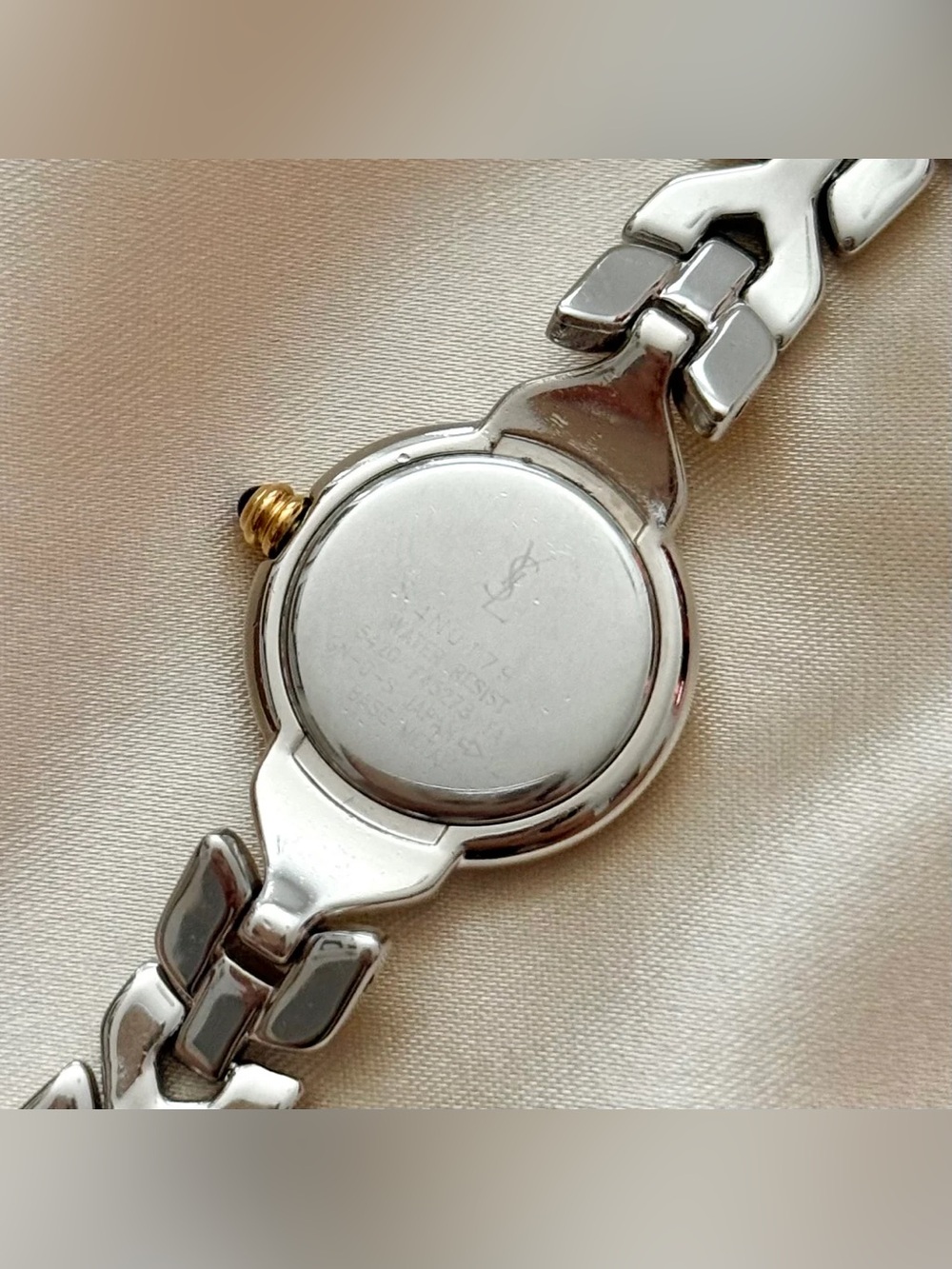 AUTHENTIC RARE VINTAGE YVES SAINT LAURENT DAINTY TWO-TONED WATCH - Picture 7 of 7
